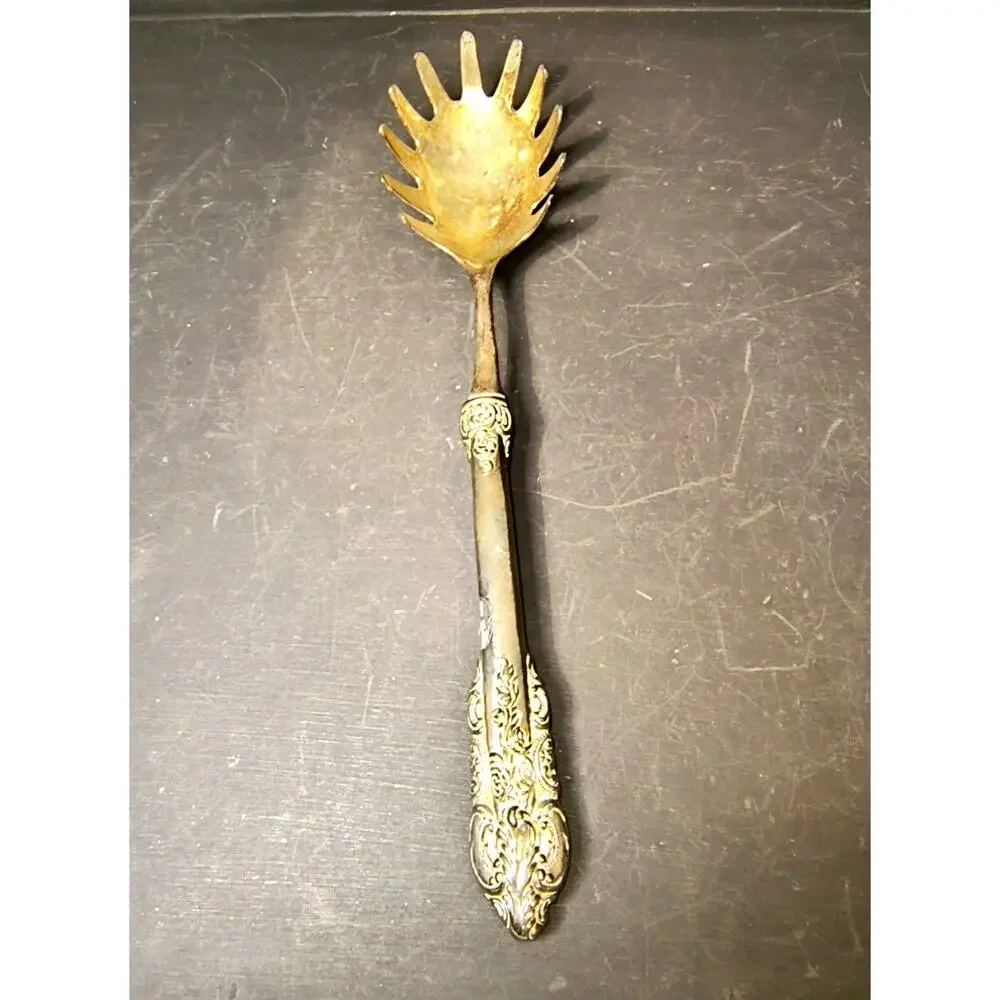 1859.  Vintage Silver Plated Pasta Server Spoon Kings Pattern  Sheffield
